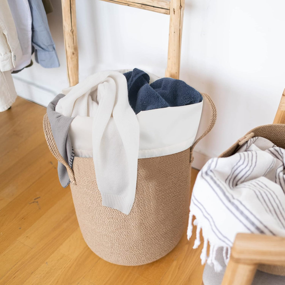 Washable Drawstring Laundry Bags 2 Pack Extra Large Heavy Duty College Dorm Dirty Laundry Clothes Travel Bag and Gym Clothes Bag for Guys and Girls (Black "Laundry")