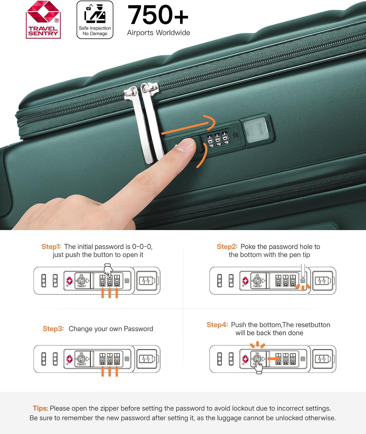 20IN Carry On Luggage Airline Approved - Expandable Hardside Suitcase with 16" Laptop Compartment, Cup Holder, Phone Mount, USB Port,TSA Lock, 360°Spinner Wheels (Forest Green)