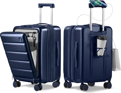 20IN Carry On Luggage Airline Approved - Expandable Hardside Suitcase with 16" Laptop Compartment, Cup Holder, Phone Mount, USB Port,TSA Lock, 360°Spinner Wheels (Forest Green)