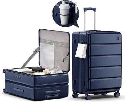 20IN Carry On Luggage Airline Approved - Expandable Hardside Suitcase with 16" Laptop Compartment, Cup Holder, Phone Mount, USB Port,TSA Lock, 360°Spinner Wheels (Forest Green)