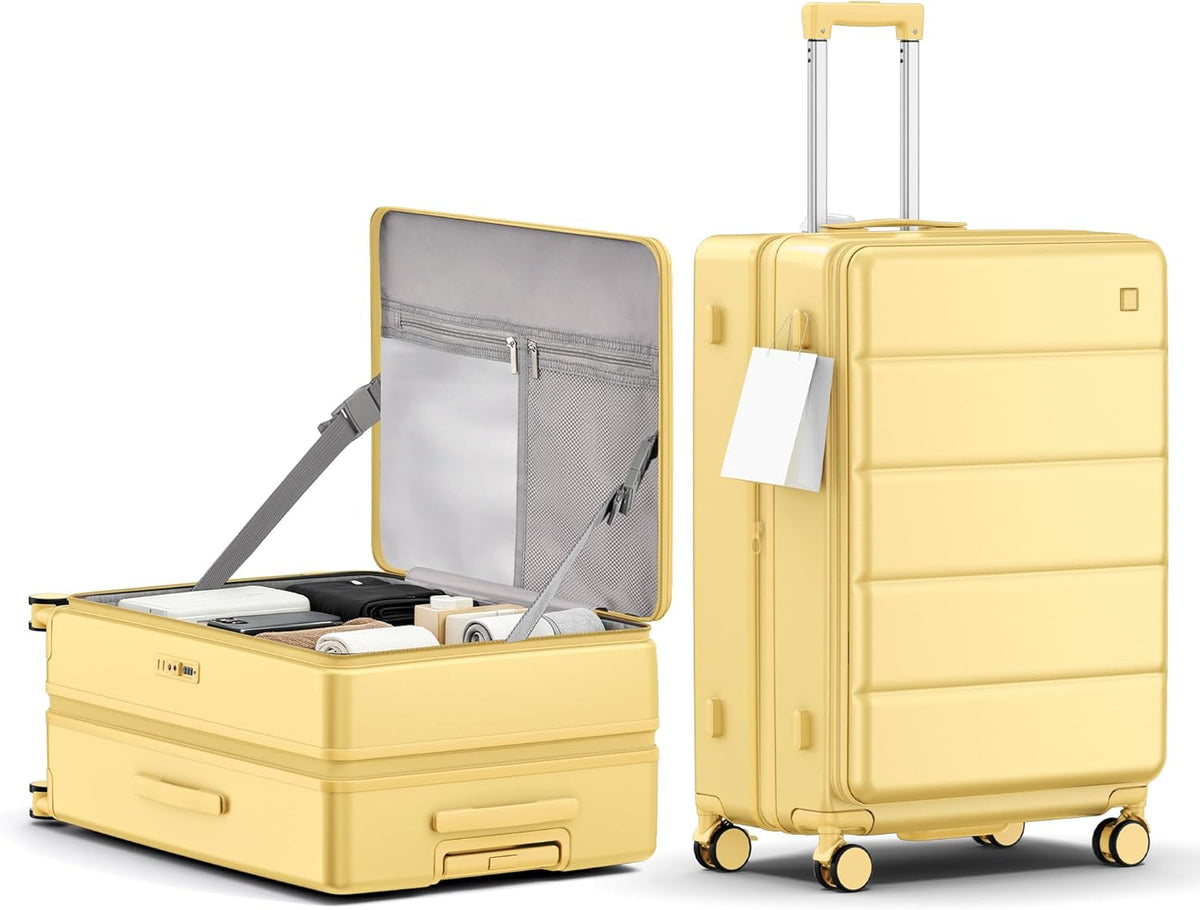 20IN Carry On Luggage Airline Approved - Expandable Hardside Suitcase with 16" Laptop Compartment, Cup Holder, Phone Mount, USB Port,TSA Lock, 360°Spinner Wheels (Forest Green)