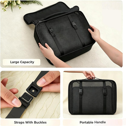 8 Set Packing Cubes for Travel Essentials With Hanging Toiletry Bag for Women, Lightweight Suitcase Organizer Bags with Mackup bag, Carry-On Luggage Accessories (Beige)