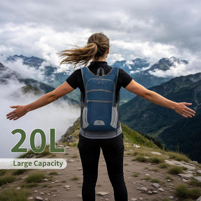 20L Lightweight Hiking Daypack, Foldable Travel Packable Backpack for Men Women for Cycling Camping Outdoor (Leaf Print)