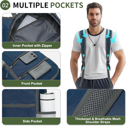 20L Lightweight Hiking Daypack, Foldable Travel Packable Backpack for Men Women for Cycling Camping Outdoor (Leaf Print)