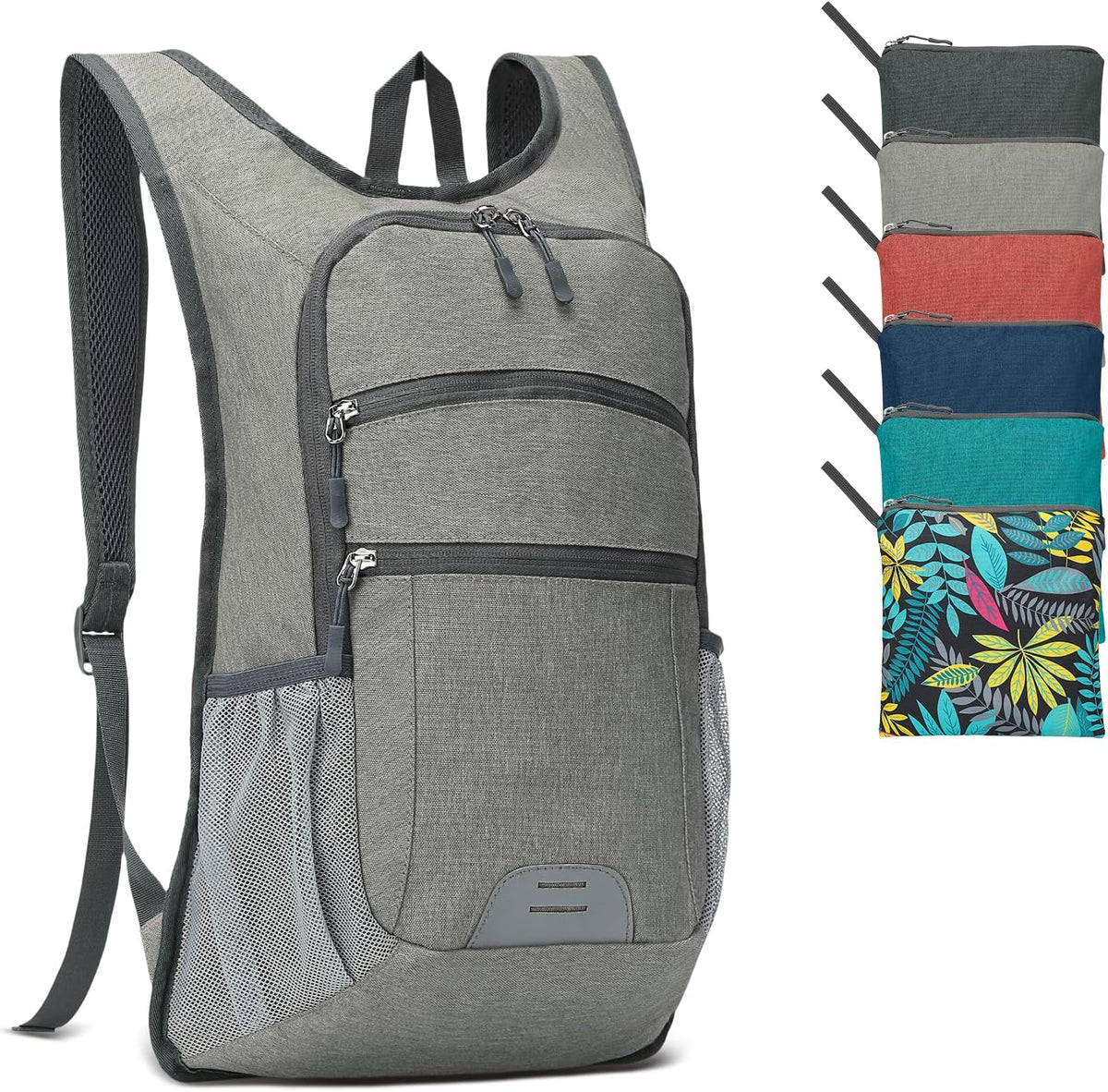 20L Lightweight Hiking Daypack, Foldable Travel Packable Backpack for Men Women for Cycling Camping Outdoor (Leaf Print)