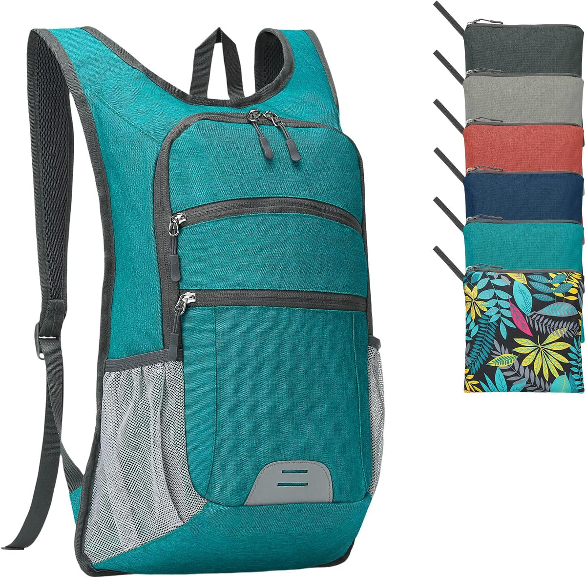 20L Lightweight Hiking Daypack, Foldable Travel Packable Backpack for Men Women for Cycling Camping Outdoor (Leaf Print)