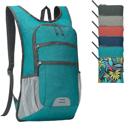 20L Lightweight Hiking Daypack, Foldable Travel Packable Backpack for Men Women for Cycling Camping Outdoor (Leaf Print)