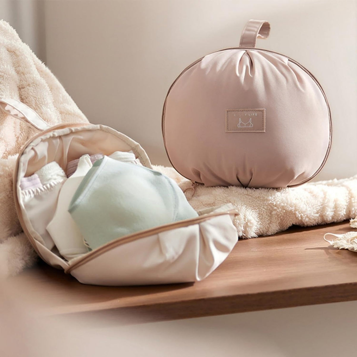 2pcs Lingerie Storage Pouch, Waterproof Travel Bra Organizer, Portable Underwear Bag