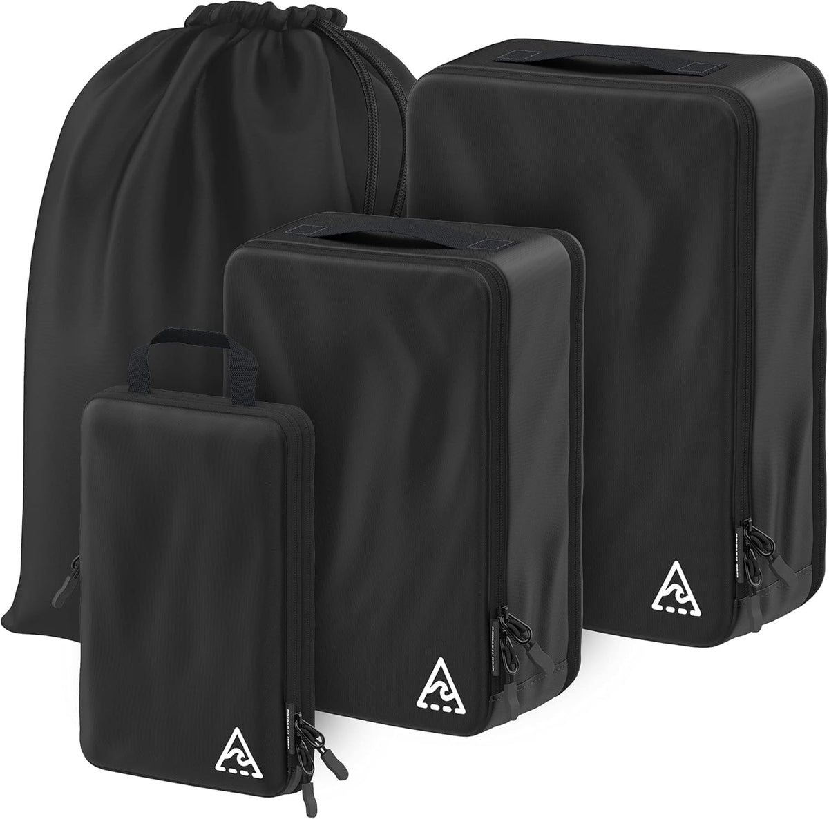 Compression Packing Bags Cubes Set with HybridMax Double-Capacity Design - Packing Cubes for Travel Compression to Maximize Limited Luggage Space, White