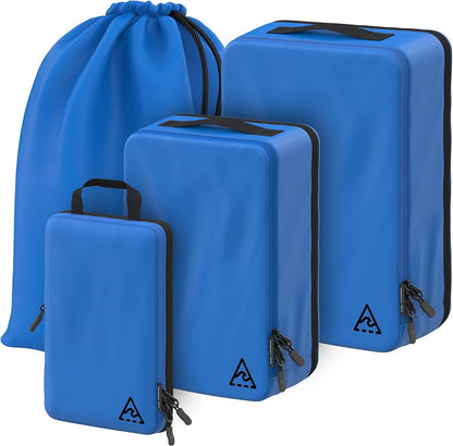 Compression Packing Bags Cubes Set with HybridMax Double-Capacity Design - Packing Cubes for Travel Compression to Maximize Limited Luggage Space, White