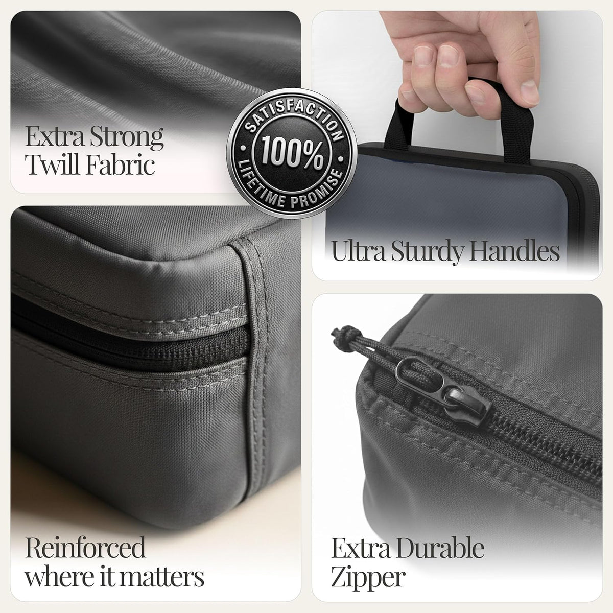 Compression Packing Bags Cubes Set with HybridMax Double-Capacity Design - Packing Cubes for Travel Compression to Maximize Limited Luggage Space, White