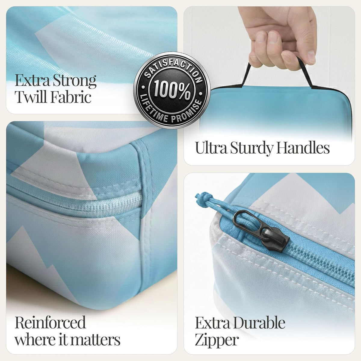Compression Packing Bags Cubes Set with HybridMax Double-Capacity Design - Packing Cubes for Travel Compression to Maximize Limited Luggage Space, White