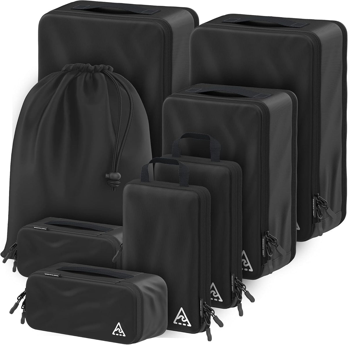 Compression Packing Bags Cubes Set with HybridMax Double-Capacity Design - Packing Cubes for Travel Compression to Maximize Limited Luggage Space, White