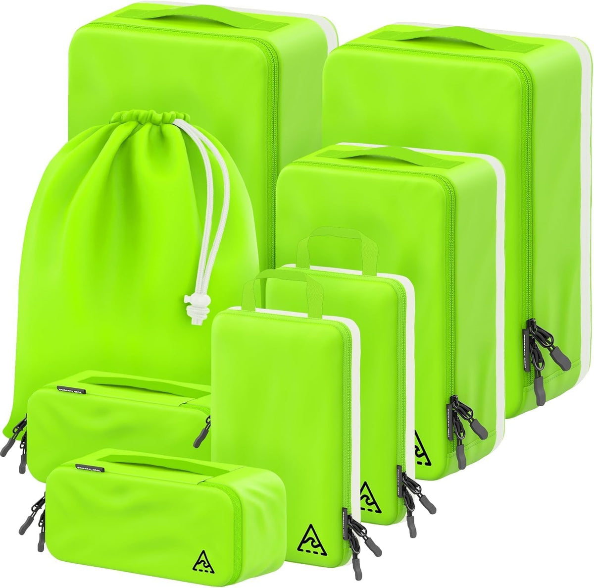 Compression Packing Bags Cubes Set with HybridMax Double-Capacity Design - Packing Cubes for Travel Compression to Maximize Limited Luggage Space, White