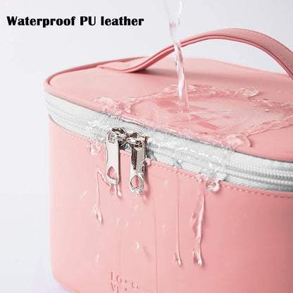 Makeup Bag Organizer Travel Toiletry Bag for Women, Water-resistant Cosmetic Bag for Girls, Travel Make Up Bag for Accessories Cosmetics Toiletries (Blue-Pink Gradient)