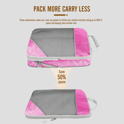 8 Set Compression Packing Cubes for Travel, Expandable Luggage Organizer with Shoe Bag & Laundry Bag - Lightweight Suitcase & Backpack Travel Essentials (Green)