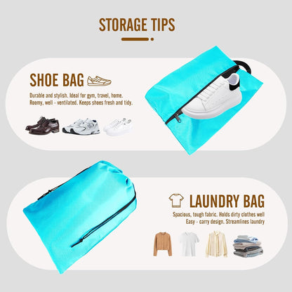 8 Set Compression Packing Cubes for Travel, Expandable Luggage Organizer with Shoe Bag & Laundry Bag - Lightweight Suitcase & Backpack Travel Essentials (Green)