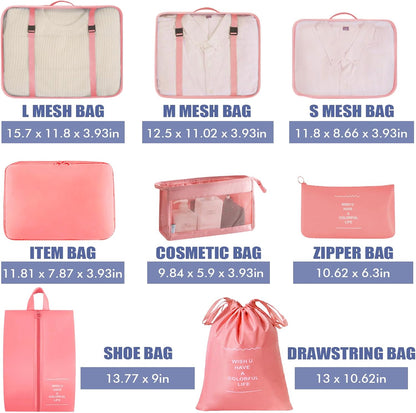Packing Cubes 8 Set Travel Essentials for Carry on Luggage Organizers Bag Packing Cubes for Suitcases Travel Accessories (Macaron Green)