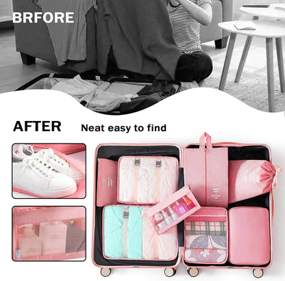 Packing Cubes 8 Set Travel Essentials for Carry on Luggage Organizers Bag Packing Cubes for Suitcases Travel Accessories (Macaron Green)