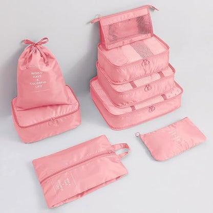 Packing Cubes 8 Set Travel Essentials for Carry on Luggage Organizers Bag Packing Cubes for Suitcases Travel Accessories (Macaron Green)
