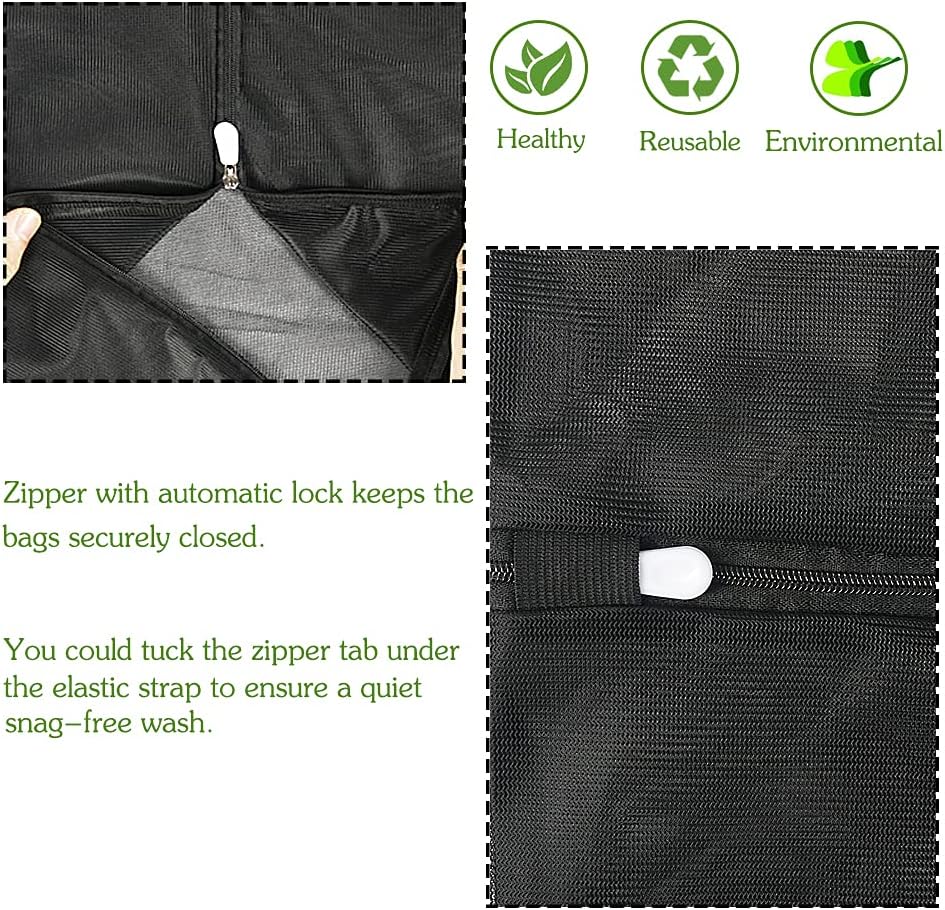 Shoe Washing Machine Bags, 3PCS Mesh Laundry Bags for Shoes, Sneakers, Trainers, Tennis Shoes, Slippers, Fit up to Men’s Size 12