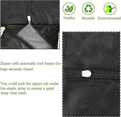Shoe Washing Machine Bags, 3PCS Mesh Laundry Bags for Shoes, Sneakers, Trainers, Tennis Shoes, Slippers, Fit up to Men’s Size 12