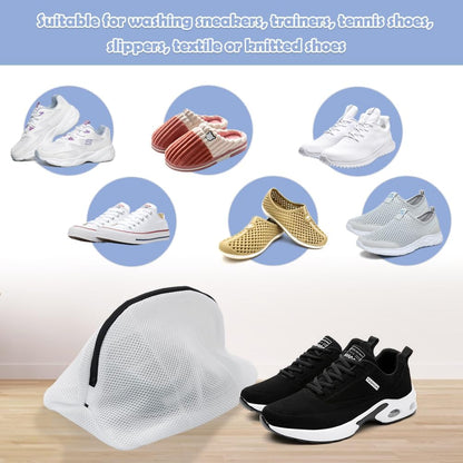 Shoe Washing Machine Bags, 3PCS Mesh Laundry Bags for Shoes, Sneakers, Trainers, Tennis Shoes, Slippers, Fit up to Men’s Size 12