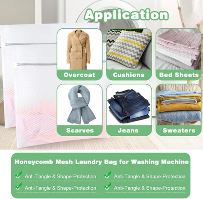 Shoe Washing Machine Bags, 3PCS Mesh Laundry Bags for Shoes, Sneakers, Trainers, Tennis Shoes, Slippers, Fit up to Men’s Size 12