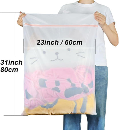 Shoe Washing Machine Bags, 3PCS Mesh Laundry Bags for Shoes, Sneakers, Trainers, Tennis Shoes, Slippers, Fit up to Men’s Size 12