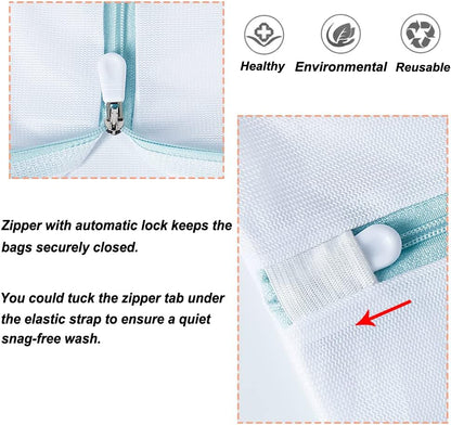 Shoe Washing Machine Bags, 3PCS Mesh Laundry Bags for Shoes, Sneakers, Trainers, Tennis Shoes, Slippers, Fit up to Men’s Size 12