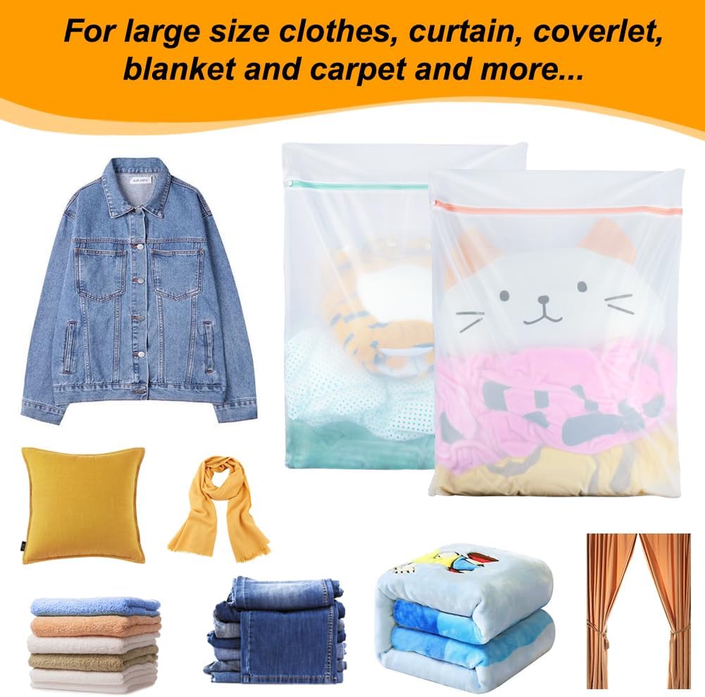 Shoe Washing Machine Bags, 3PCS Mesh Laundry Bags for Shoes, Sneakers, Trainers, Tennis Shoes, Slippers, Fit up to Men’s Size 12