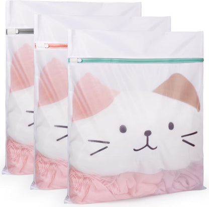 Shoe Washing Machine Bags, 3PCS Mesh Laundry Bags for Shoes, Sneakers, Trainers, Tennis Shoes, Slippers, Fit up to Men’s Size 12