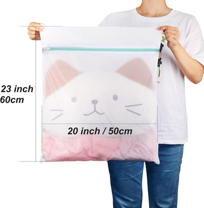 Shoe Washing Machine Bags, 3PCS Mesh Laundry Bags for Shoes, Sneakers, Trainers, Tennis Shoes, Slippers, Fit up to Men’s Size 12