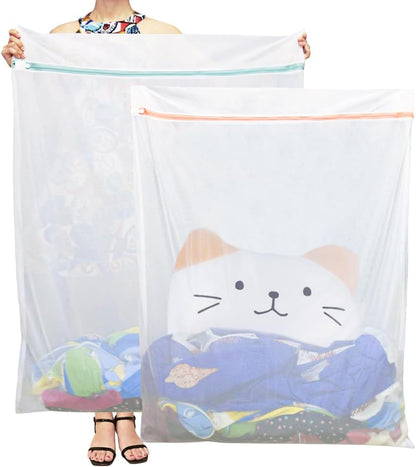 Shoe Washing Machine Bags, 3PCS Mesh Laundry Bags for Shoes, Sneakers, Trainers, Tennis Shoes, Slippers, Fit up to Men’s Size 12