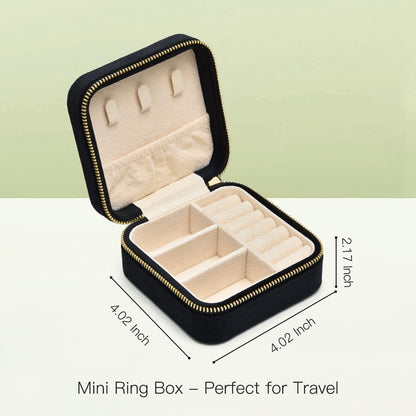 Small Travel Jewelry Case, Mini Tiny Plush Velvet Jewelry Box for Women and Girls, Pocket Size Jewelry holder organizer for Rings Earrings and Small Items(Avocado Green)