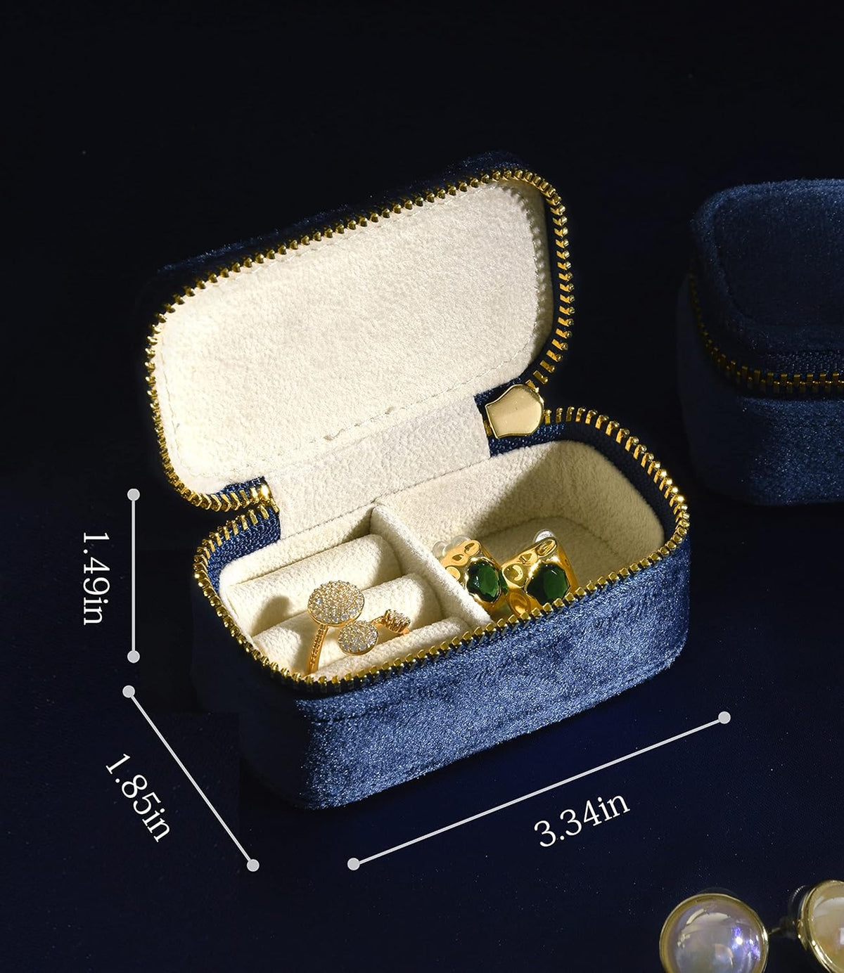 Small Travel Jewelry Case, Mini Tiny Plush Velvet Jewelry Box for Women and Girls, Pocket Size Jewelry holder organizer for Rings Earrings and Small Items(Avocado Green)