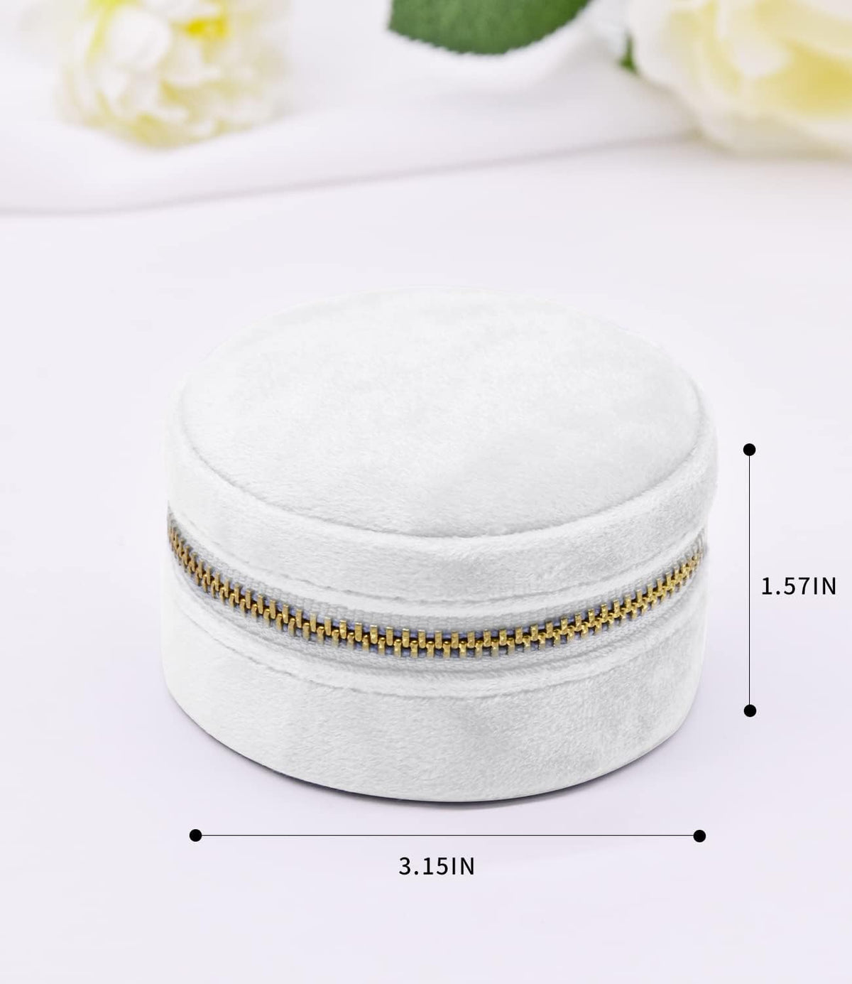 Small Travel Jewelry Case, Mini Tiny Plush Velvet Jewelry Box for Women and Girls, Pocket Size Jewelry holder organizer for Rings Earrings and Small Items(Avocado Green)
