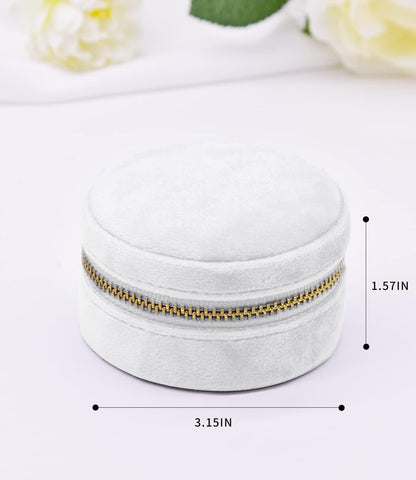 Small Travel Jewelry Case, Mini Tiny Plush Velvet Jewelry Box for Women and Girls, Pocket Size Jewelry holder organizer for Rings Earrings and Small Items(Avocado Green)