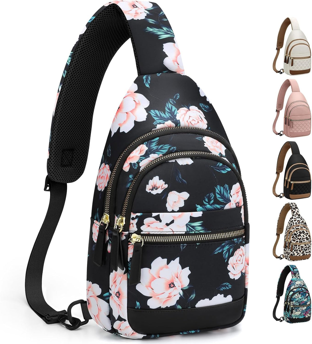 Sling Bag for Women Men Waterproof Crossbody Bags for Women Trendy Casual Fanny Pack with Convertible Shoulder Strap Chest Bag for Travel Hiking(Beige, Medium)