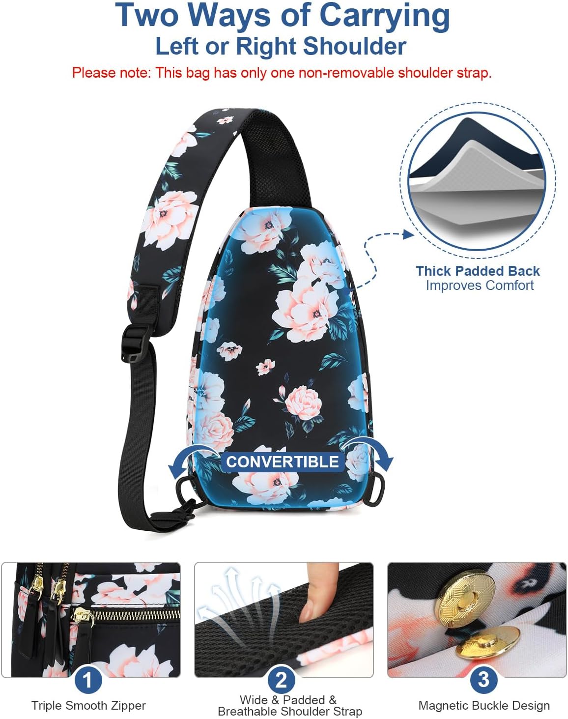 Sling Bag for Women Men Waterproof Crossbody Bags for Women Trendy Casual Fanny Pack with Convertible Shoulder Strap Chest Bag for Travel Hiking(Beige, Medium)