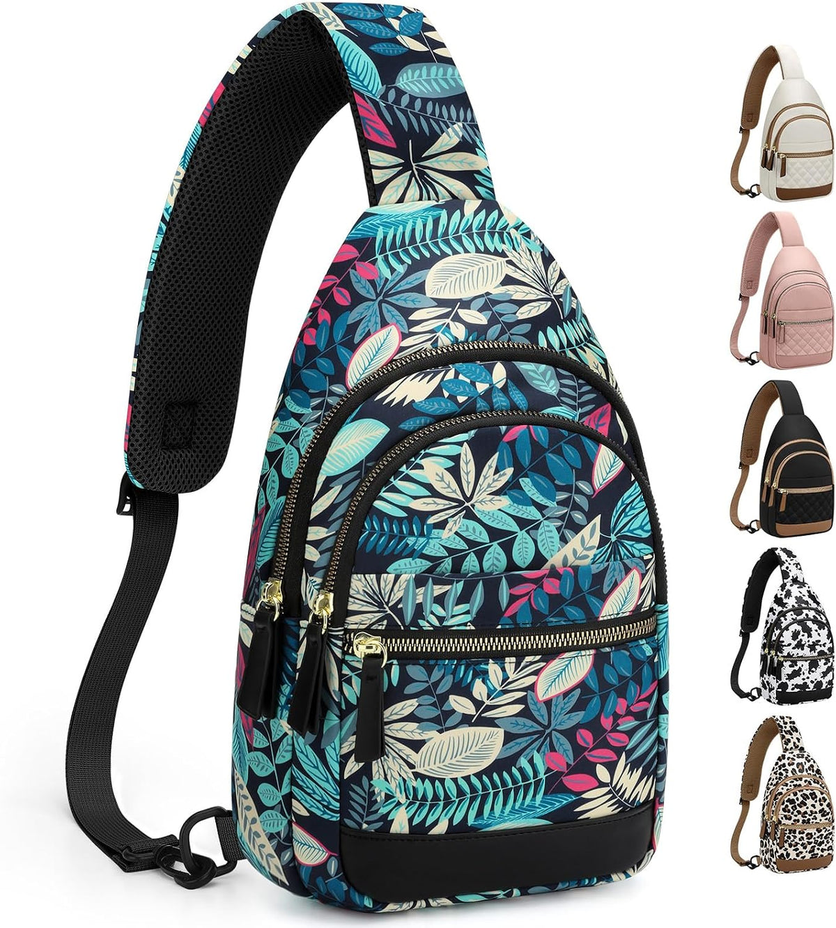 Sling Bag for Women Men Waterproof Crossbody Bags for Women Trendy Casual Fanny Pack with Convertible Shoulder Strap Chest Bag for Travel Hiking(Beige, Medium)