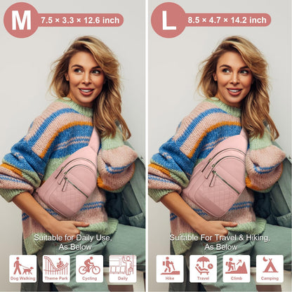Sling Bag for Women Men Waterproof Crossbody Bags for Women Trendy Casual Fanny Pack with Convertible Shoulder Strap Chest Bag for Travel Hiking(Beige, Medium)