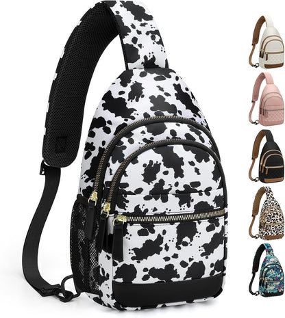 Sling Bag for Women Men Waterproof Crossbody Bags for Women Trendy Casual Fanny Pack with Convertible Shoulder Strap Chest Bag for Travel Hiking(Beige, Medium)