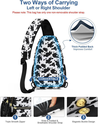 Sling Bag for Women Men Waterproof Crossbody Bags for Women Trendy Casual Fanny Pack with Convertible Shoulder Strap Chest Bag for Travel Hiking(Beige, Medium)
