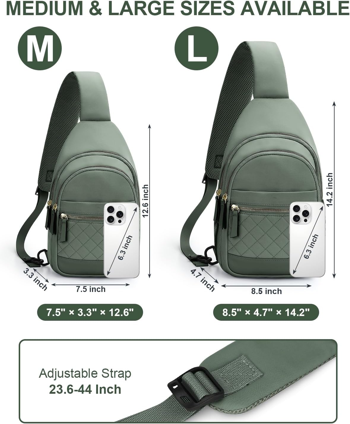 Sling Bag for Women Men Waterproof Crossbody Bags for Women Trendy Casual Fanny Pack with Convertible Shoulder Strap Chest Bag for Travel Hiking(Beige, Medium)