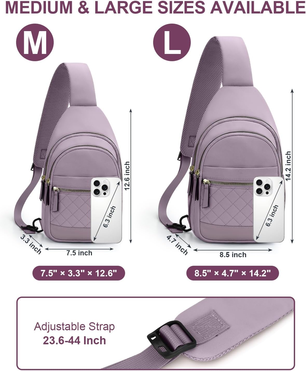 Sling Bag for Women Men Waterproof Crossbody Bags for Women Trendy Casual Fanny Pack with Convertible Shoulder Strap Chest Bag for Travel Hiking(Beige, Medium)