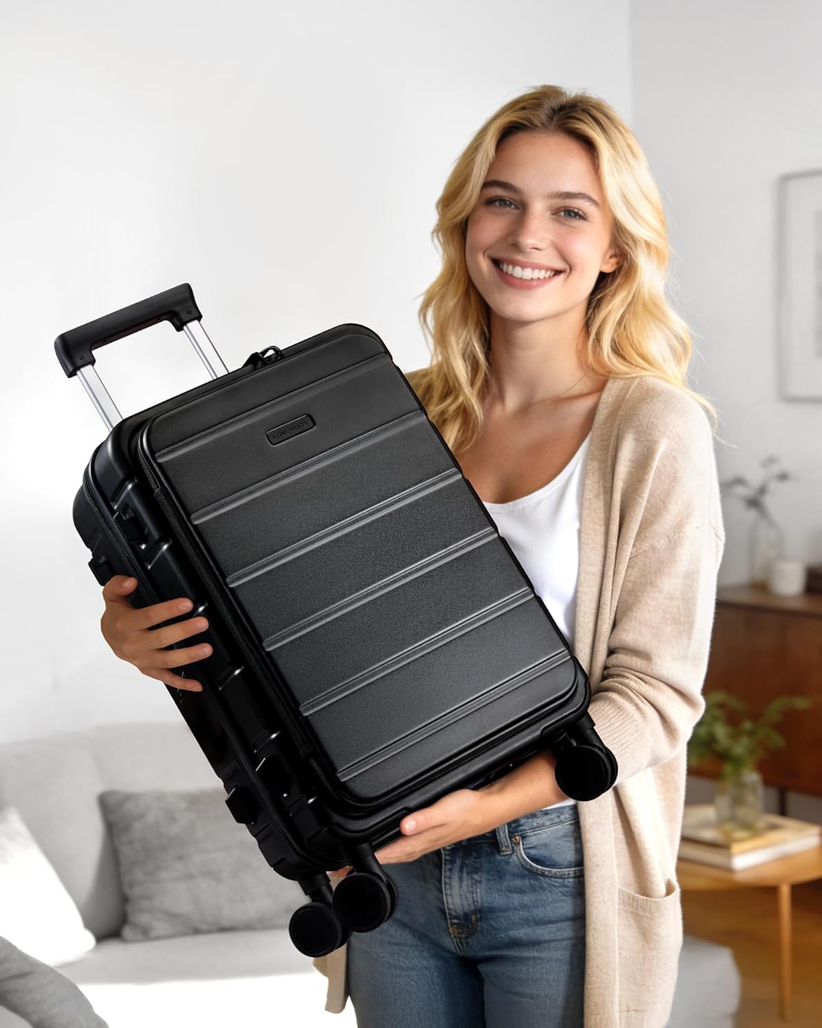 Carry On Luggage 22x14x9 Airline Approved with Spinner Wheels, 20 Inch Small Carry On Suitcase with TSA Lock, Expandable Hard Shell Suitcases for Men Women