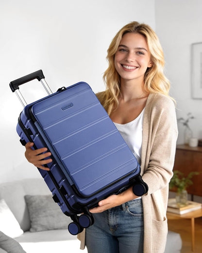 Carry On Luggage 22x14x9 Airline Approved with Spinner Wheels, 20 Inch Small Carry On Suitcase with TSA Lock, Expandable Hard Shell Suitcases for Men Women