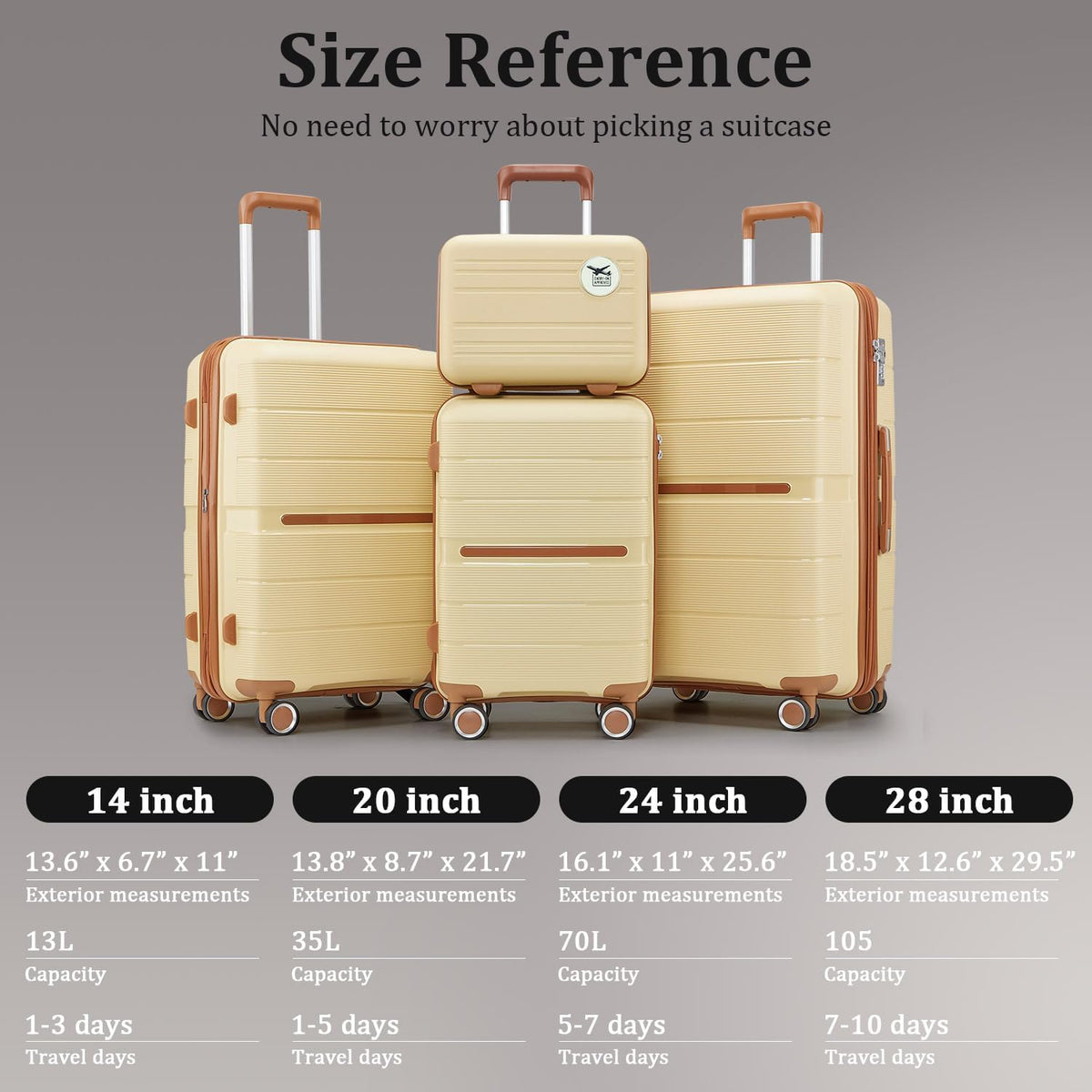 Expandable Hardshell Pink Luggage Sets with Spinner Wheels, Lightweight Travel Suitcase Set with TSA Locks, 20 inch Carry On for Women (Yellow)