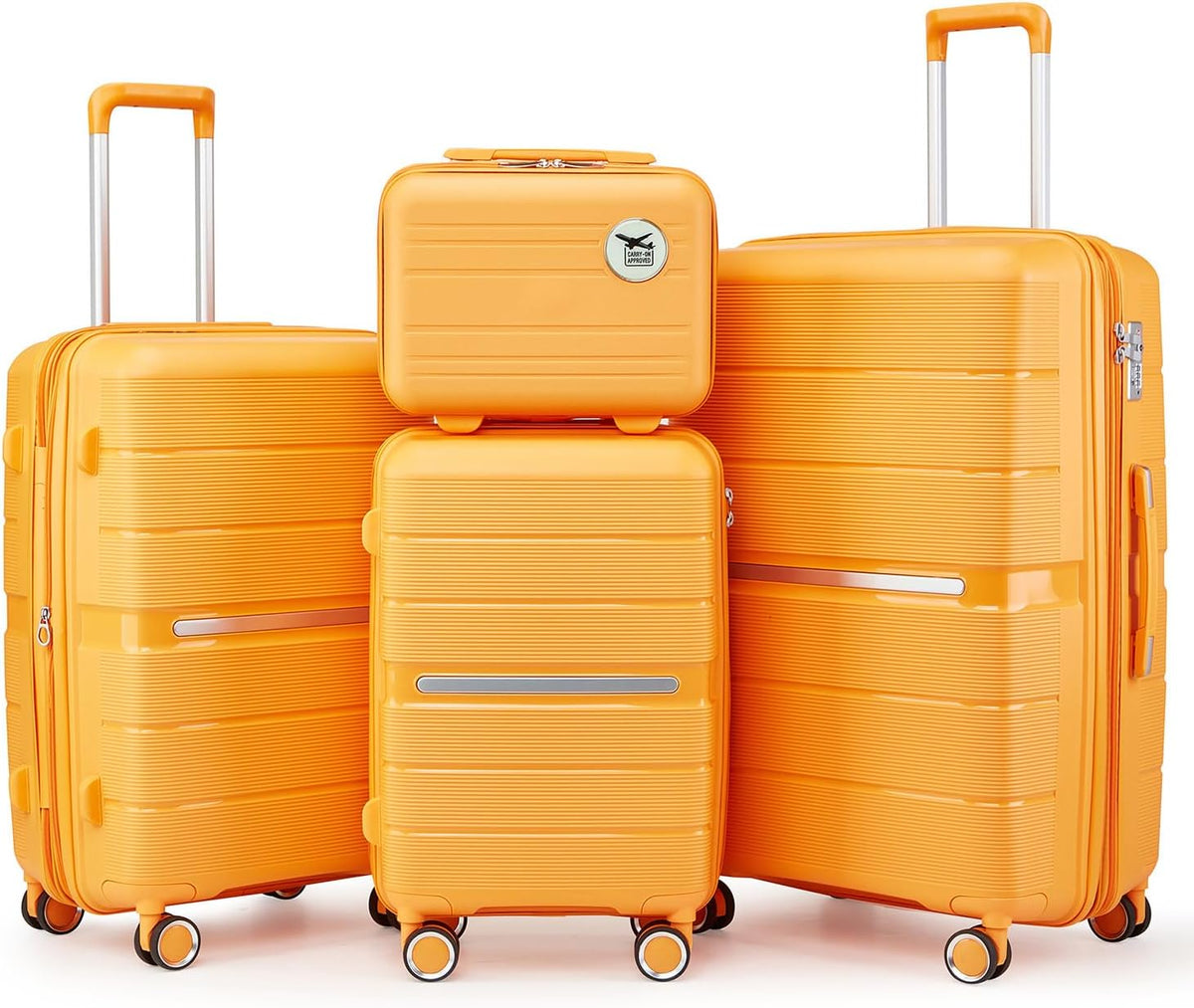Expandable Hardshell Pink Luggage Sets with Spinner Wheels, Lightweight Travel Suitcase Set with TSA Locks, 20 inch Carry On for Women (Yellow)